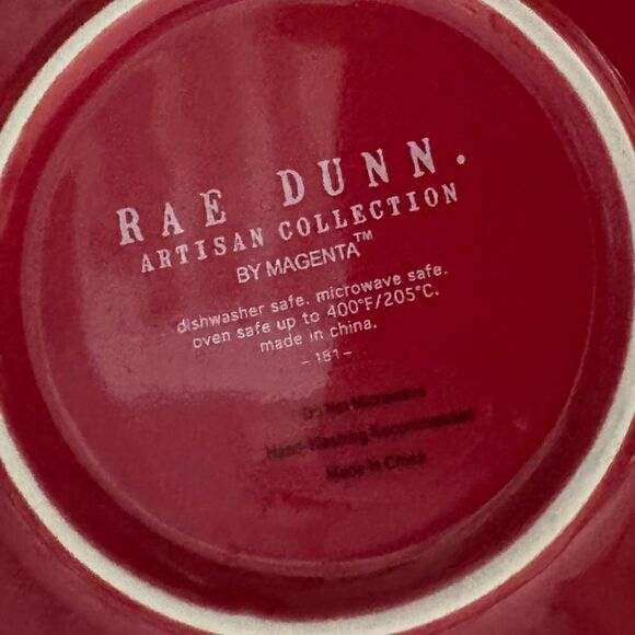 Rae Dunn ceramic Christmas pie plate ho ho ho red - Picture 4 of 5